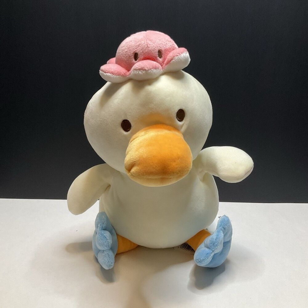 NWT Miniso Life 10" Diving Duck with Pink Octopus on Head Plush Stuffed Toy